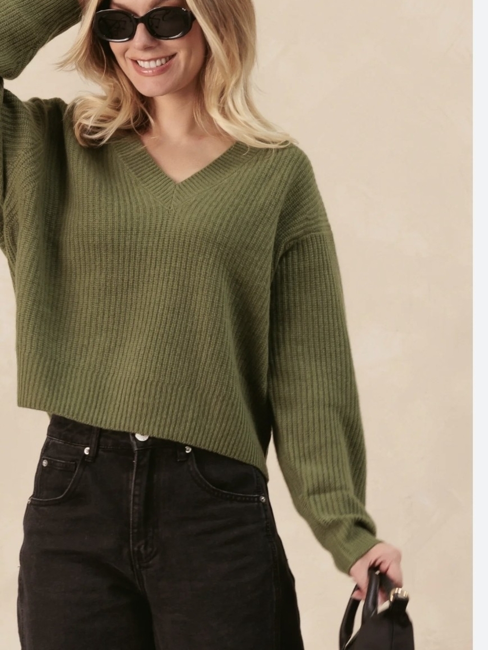 78&Sunny Pacific Puff Shoulders Crew Neck Sweater